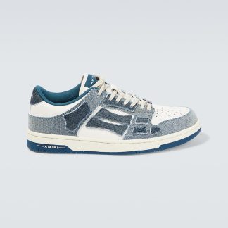 acquistare il lusso Amiri Scarpe Skel Top Low con rivestimento in pelle blu