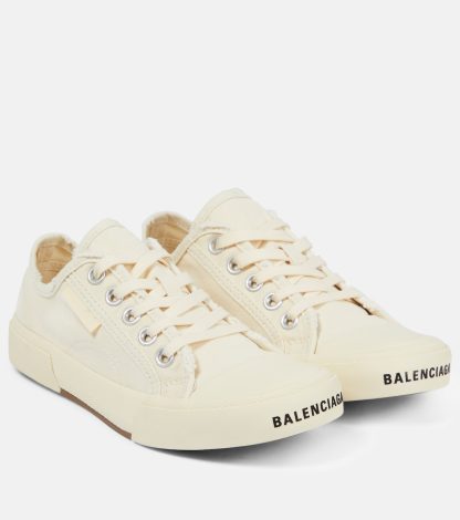 acquistare il lusso Balenciaga Scarpe basse Paris in tela bianca