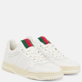 acquistare il lusso Gucci Scarpe Gucci Re-Web in pelle bianca