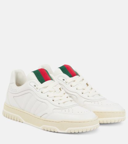 acquistare il lusso Gucci Scarpe Gucci Re-Web in pelle bianca