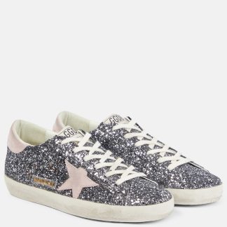 acquistare un designer Golden Goose Scarpe Super-Star glitterate in argento