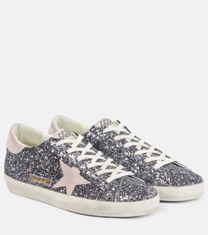 acquistare un designer Golden Goose Scarpe Super-Star glitterate in argento