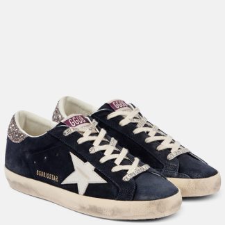 acquistare un designer Golden Goose Scarpe Super-Star in pelle scamosciata blu