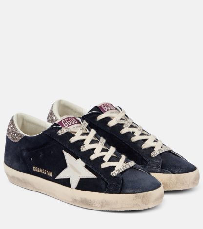 acquistare un designer Golden Goose Scarpe Super-Star in pelle scamosciata blu