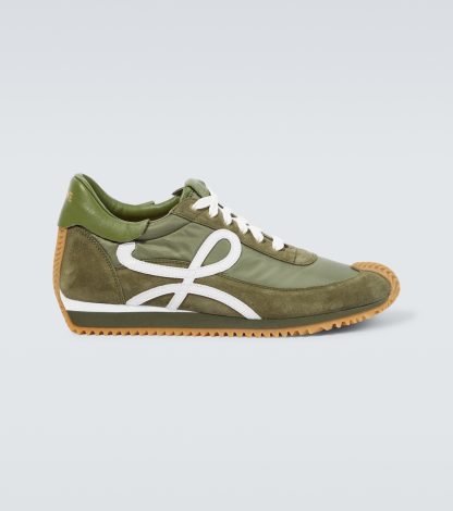 acquistare un designer Loewe Scarpe Flow Runner con rivestimento in pelle di colore verde