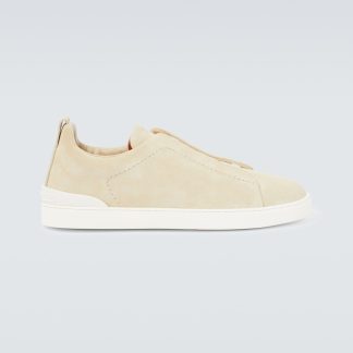 acquistare un designer Zegna Scarpe Triple Stitch in pelle scamosciata beige