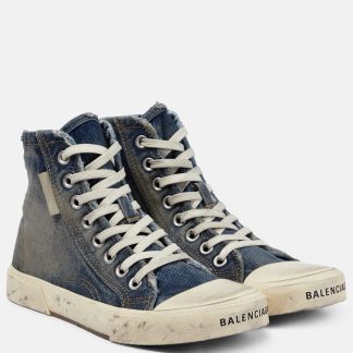 designer a basso costo Balenciaga Scarpe alte in denim blu