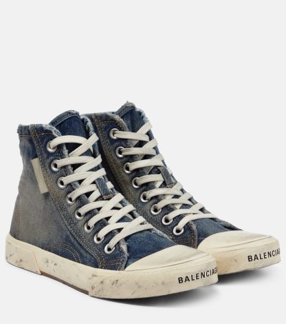 designer a basso costo Balenciaga Scarpe alte in denim blu