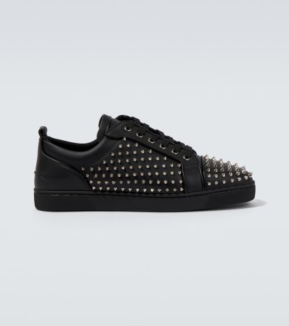 designer a basso costo Christian Louboutin Scarpe Louis Spikes Junior in pelle nera