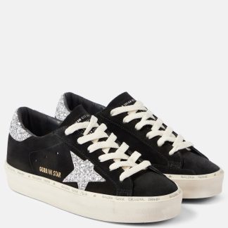 designer a basso costo Golden Goose Scarpe Hi Star in camoscio glitterato nero