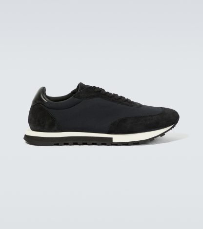 designer a basso costo The Row Scarpe Owen Runner in nero con bordi in pelle scamosciata