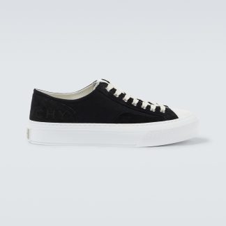 designer all'ingrosso Givenchy Scarpe City in camoscio e tela in nero