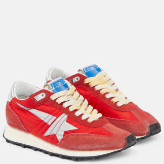 designer all'ingrosso Golden Goose Scarpe Marathon con bordo in pelle scamosciata in rosso