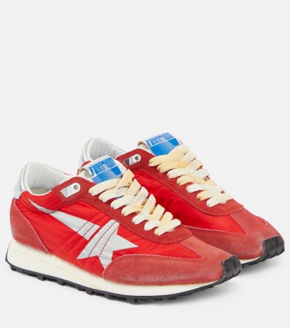 designer all'ingrosso Golden Goose Scarpe Marathon con bordo in pelle scamosciata in rosso