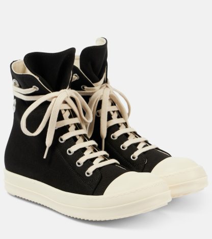 designer all'ingrosso Rick Owens Scarpe alte in denim nero