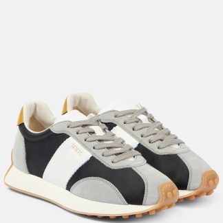 designer all'ingrosso Tods Scarpe Runner in pelle grigia