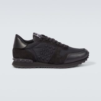 designer all'ingrosso Valentino Garavani Scarpe Rockstud bordate in pelle nera