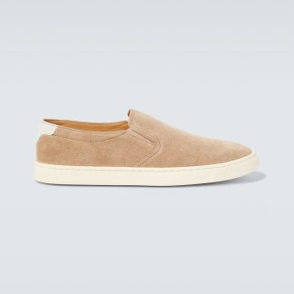 designer contraffatto Brunello Cucinelli Scarpe slip-on in pelle scamosciata di colore marrone