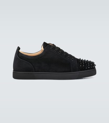 designer contraffatto Christian Louboutin Scarpe Louis Junior Spikes in pelle nera