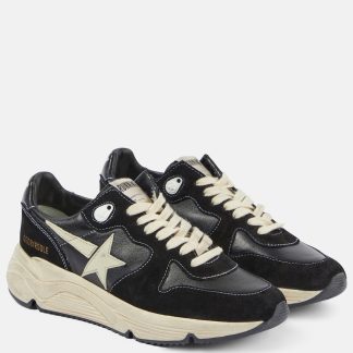 designer contraffatto Golden Goose Scarpe Running Sole in pelle e camoscio nero