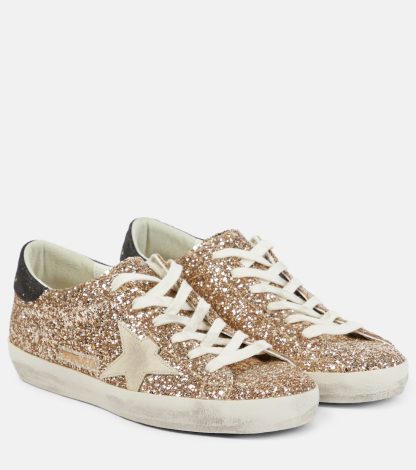 designer contraffatto Golden Goose Scarpe Superstar glitterate in oro