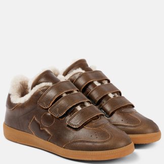 designer contraffatto Isabel Marant Scarpe Beth in pelle foderata in shearling