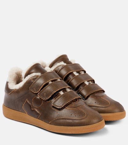 designer contraffatto Isabel Marant Scarpe Beth in pelle foderata in shearling