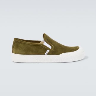 designer contraffatto Loewe Scarpe Terra Vulca in pelle scamosciata di colore verde