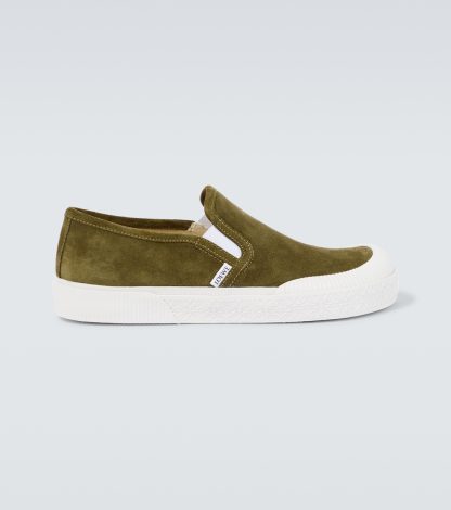 designer contraffatto Loewe Scarpe Terra Vulca in pelle scamosciata di colore verde