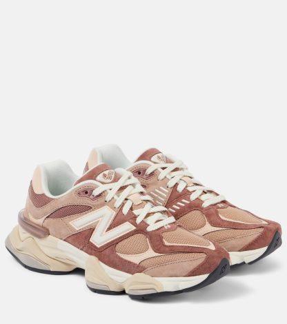 designer contraffatto New Balance Scarpe 9060 con bordo in pelle scamosciata in rosa