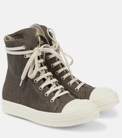 designer contraffatto Rick Owens Scarpe alte in denim DRKSHDW in verde