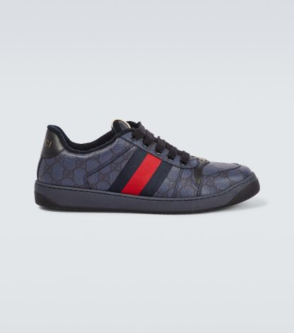 designer di alta qualità Gucci Scarpe GG Screener rivestite in pelle di colore blu