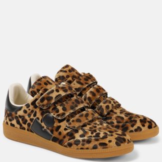 designer di alta qualità Isabel Marant Scarpe Beth in pelo di vitello leopardato in marrone