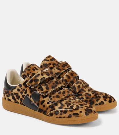 designer di alta qualità Isabel Marant Scarpe Beth in pelo di vitello leopardato in marrone