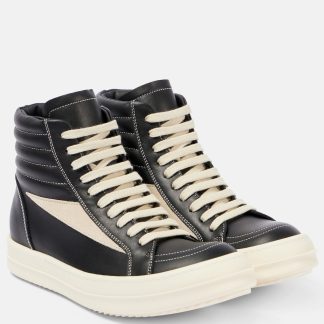 designer di alta qualità Rick Owens Scarpe alte in pelle vintage in nero