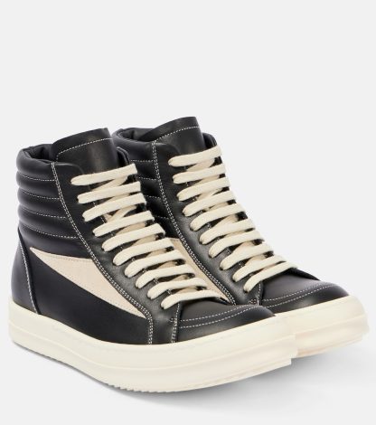 designer di alta qualità Rick Owens Scarpe alte in pelle vintage in nero