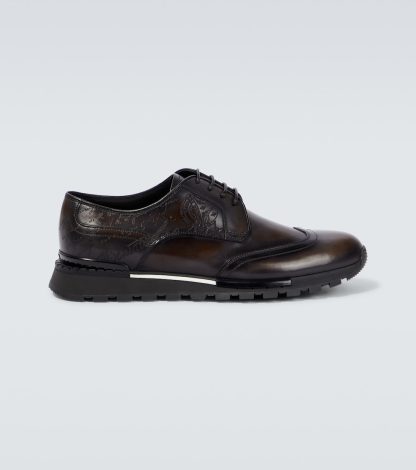 designer di moda Berluti Scarpe derby Fast Track in pelle marrone