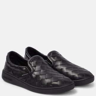 designer di moda Bottega Veneta Scarpe slip-on Sawyer in pelle nera