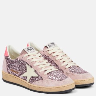 designer di moda Golden Goose Scarpe Ball Star in camoscio glitterato multicolore