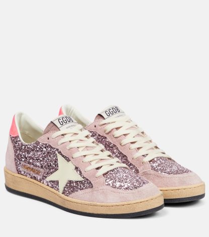 designer di moda Golden Goose Scarpe Ball Star in camoscio glitterato multicolore