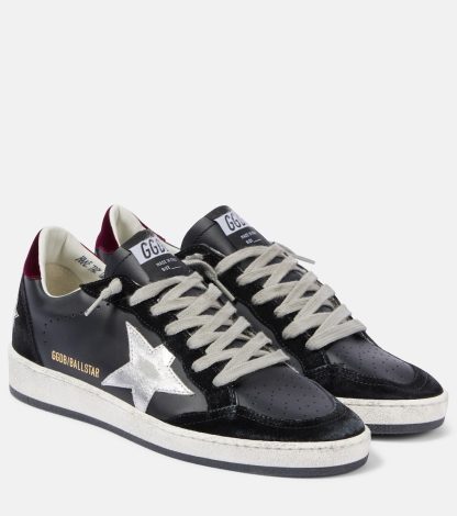 designer di moda Golden Goose Scarpe Ball Star in pelle e velluto nero