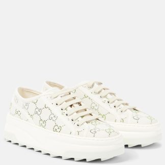 designer di moda Gucci Scarpe Gucci Tennis 1977 GG Crystal in bianco