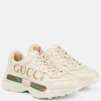 designer di moda Gucci Scarpe Rhyton in pelle bianca