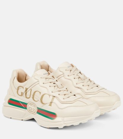 designer di moda Gucci Scarpe Rhyton in pelle bianca