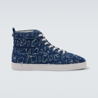 designer di vendita calda Christian Louboutin Scarpe alte Louis in denim blu