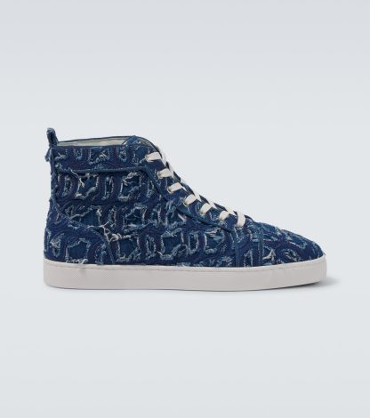 designer di vendita calda Christian Louboutin Scarpe alte Louis in denim blu