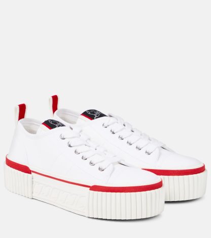 designer di vendita calda Christian Louboutin Scarpe con zeppa Super Pedro CL in bianco