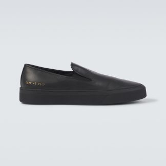 designer di vendita calda Common Projects Scarpe slip-on in pelle nera