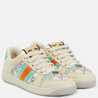 designer di vendita calda Gucci Scarpe Screener in pelle impreziosita multicolore