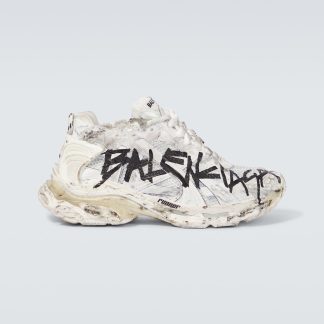 lusso all'ingrosso Balenciaga Scarpe Runner Graffiti con segni di usura in bianco